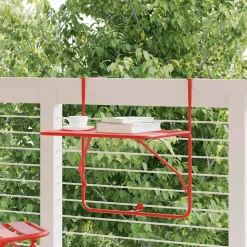 vidaXL Balkontafel 60x40 cm staal rood