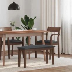 vidaXL Bank 90 cm massief hout rubber bruin