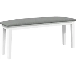 vidaXL Bank 110 cm massief hout wit rubber