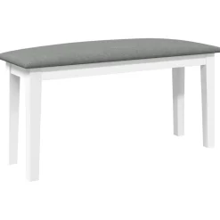 vidaXL Bank 90 cm massief hout rubber wit