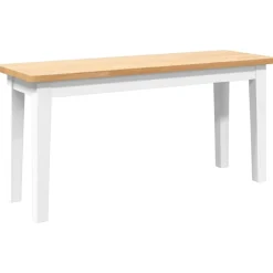 vidaXL Bank 90 cm massief hout rubber wit