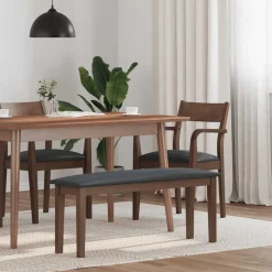 vidaXL Bank 110 cm massief hout rubber bruin