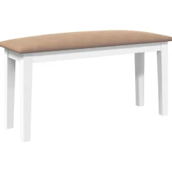 vidaXL Bank 90 cm massief hout rubber wit