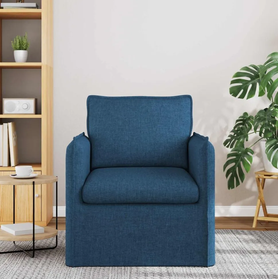 vidaXL Bank Blauw 75 x 82 x 85 cm Stof