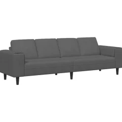 vidaXL Bank Donkergrijs 250 x 77 x 76 cm Katoen Stof