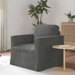 vidaXL Bank Donkergrijs 78 x 78 x 80 cm Fluweel