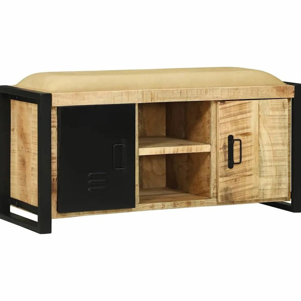 vidaXL Bank Kast Bruin 100 x 35 x 50 cm Massief mangohout