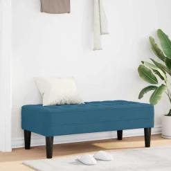 vidaXL Bank met kussen Blauw 113 x 57 x 39 cm Fluweel