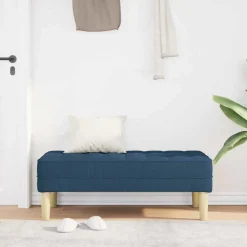 vidaXL Bank met kussen Blauw 113 x 57 x 39 cm Stof