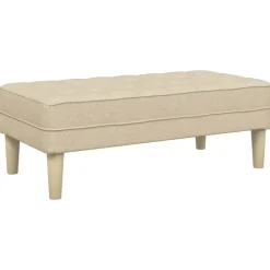 vidaXL Bank met kussen Crème 113 x 57 x 39 cm Stof