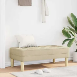 vidaXL Bank met kussen Crème 113 x 57 x 39 cm Stof