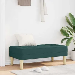 vidaXL Bank met kussen Donkergroen 113 x 57 x 39 cm Stof