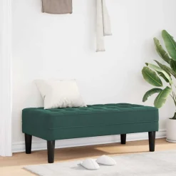vidaXL Bank met kussen Donkergroen 113 x 57 x 39 cm Fluweel