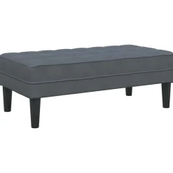 vidaXL Bank met kussen Donkergrijs 113 x 57 x 39 cm Fluweel