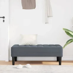 vidaXL Bank met kussen Donkergrijs 113 x 57 x 39 cm Fluweel