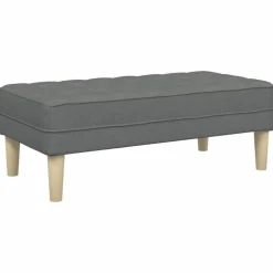 vidaXL Bank met kussen Donkergrijs 113 x 57 x 39 cm Stof