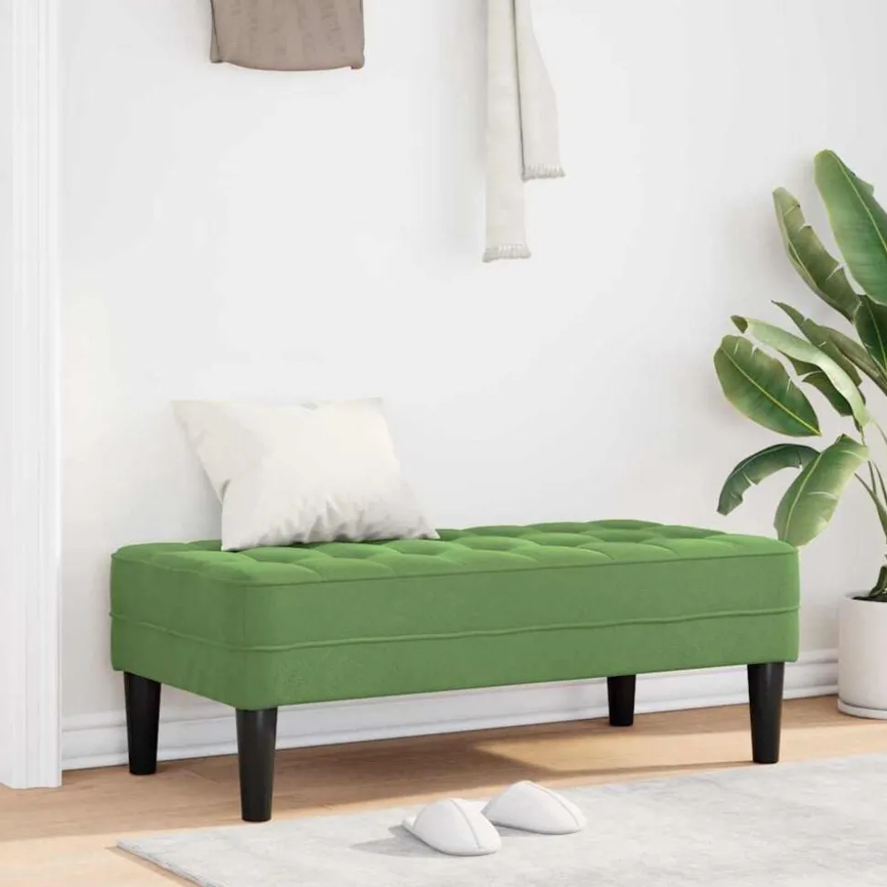 vidaXL Bank met kussen Lichtgroen 113 x 57 x 39 cm Fluweel