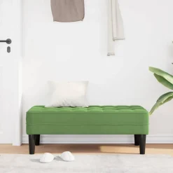 vidaXL Bank met kussen Lichtgroen 113 x 57 x 39 cm Fluweel