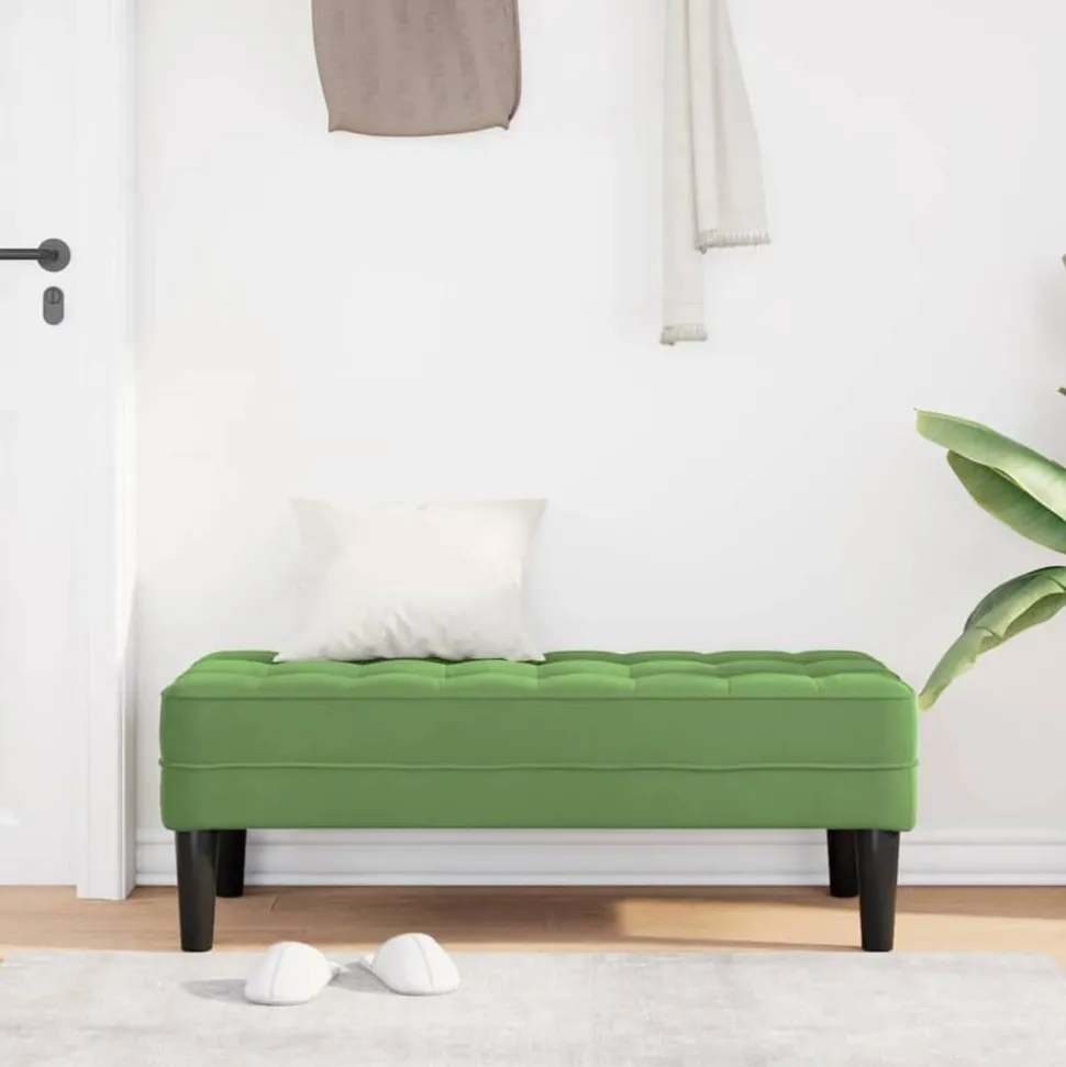 vidaXL Bank met kussen Lichtgroen 113 x 57 x 39 cm Fluweel