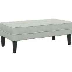 vidaXL Bank met kussen Lichtgrijs 113 x 57 x 39 cm Fluweel