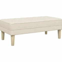 vidaXL Bank met kussen Linnen 113 x 57 x 39 cm Stof