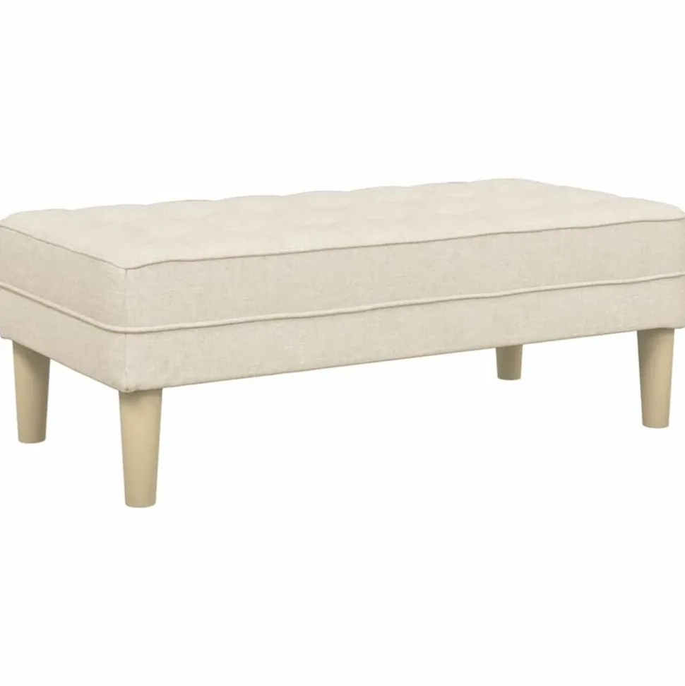 vidaXL Bank met kussen Linnen 113 x 57 x 39 cm Stof