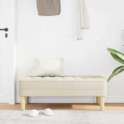 vidaXL Bank met kussen Linnen 113 x 57 x 39 cm Stof