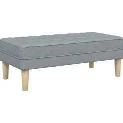 vidaXL Bank met kussen Lichtgrijs 113 x 57 x 39 cm Stof