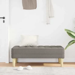 vidaXL Bank met kussen Taupe 113 x 57 x 39 cm Stof