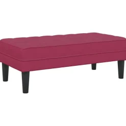vidaXL Bank met kussen Wijnrood 113 x 57 x 39 cm Fluweel