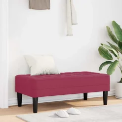 vidaXL Bank met kussen Wijnrood 113 x 57 x 39 cm Fluweel