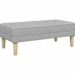 vidaXL Bank met kussen Wolkengrijs 113 x 57 x 39 cm Stof