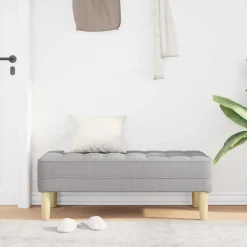 vidaXL Bank met kussen Wolkengrijs 113 x 57 x 39 cm Stof