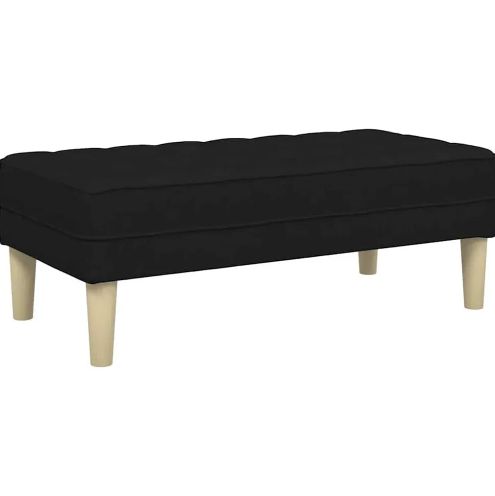 vidaXL Bank met kussen Zwart 113 x 57 x 39 cm Stof