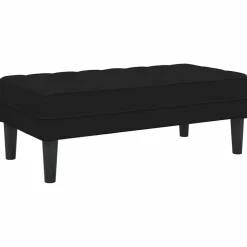vidaXL Bank met kussen Zwart 113 x 57 x 39 cm Fluweel