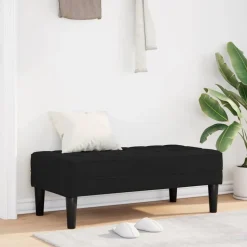 vidaXL Bank met kussen Zwart 113 x 57 x 39 cm Fluweel