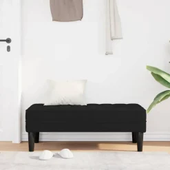 vidaXL Bank met kussen Zwart 113 x 57 x 39 cm Fluweel