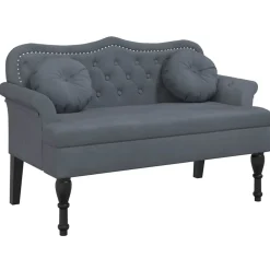 vidaXL Bank met kussens donkergrijs 120,5x65x75 cm fluweel