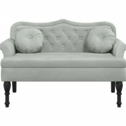 vidaXL Bank met kussens lichtgrijs 120,5x65x75 cm fluweel