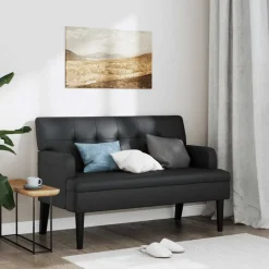 vidaXL Bank met rugleuning zwart 112x65,5x75 cm kunstleer