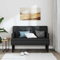 vidaXL Bank met rugleuning zwart 112x65,5x75 cm kunstleer