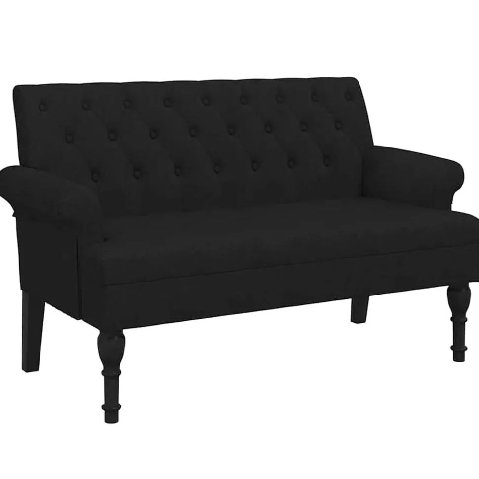 vidaXL Bank met rugleuning zwart 120x62x75,5 cm stof