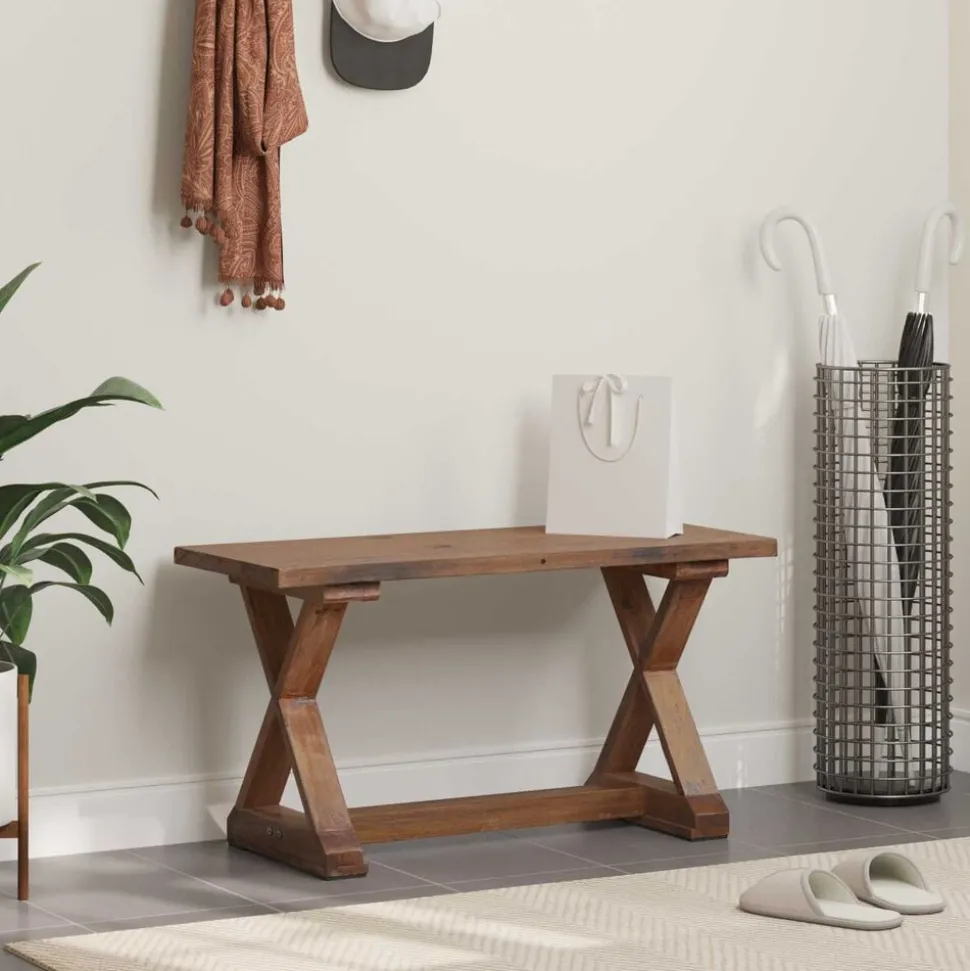 vidaXL Bank Naturel 85 x 35 x 46 cm Massief gerecycled hout