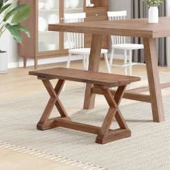 vidaXL Bank Naturel 85 x 35 x 46 cm Massief gerecycled hout