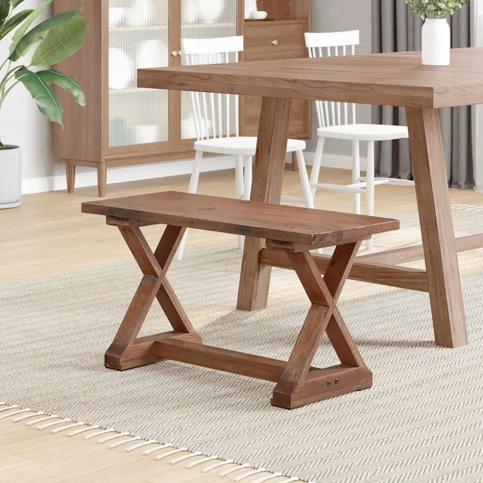 vidaXL Bank Naturel 85 x 35 x 46 cm Massief gerecycled hout