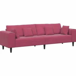 vidaXL Bank Wijnrood 250 x 77 x 76 cm Fluweel