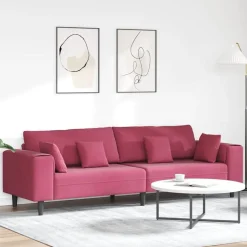 vidaXL Bank Wijnrood 250 x 77 x 76 cm Fluweel