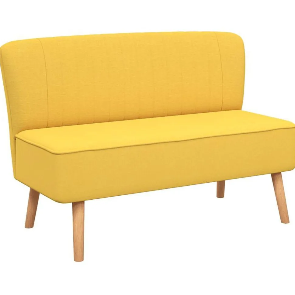 vidaXL Bank 117x55,5x77 cm stof geel