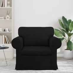 vidaXL Bank Zwart 95 x 82 x 80 cm Stof