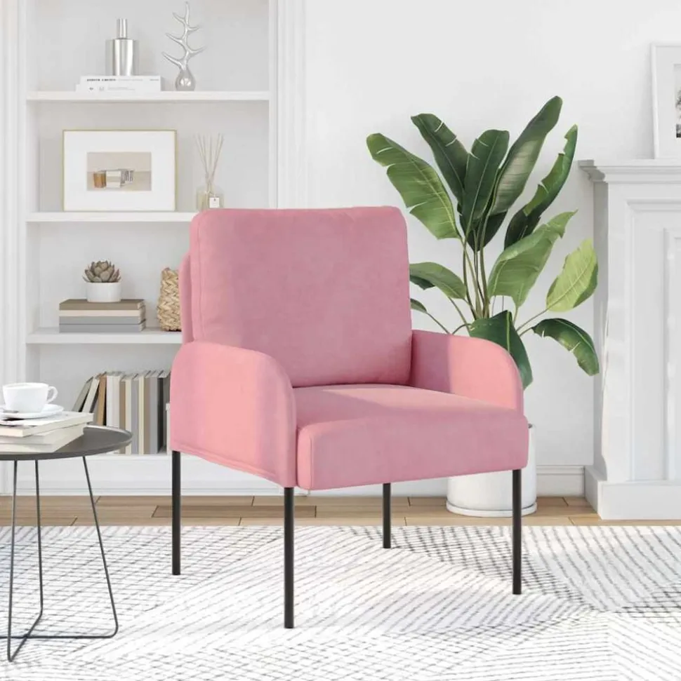 vidaXL Banken met kussen 55cm Roze Multiplex